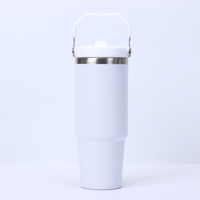 30oz Double-Walled Stainless Steel Vacuum Insulated Travel Mug with Handle