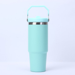 30oz Double-Walled Stainless Steel Vacuum Insulated Travel Mug with Handle