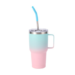 Wholesale 30oz Gradient Spray Coated Stainless Steel Handle Cup | B2B Thermal Tumbler Supplier