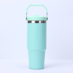 30oz Double-Walled Stainless Steel Vacuum Insulated Travel Mug with Handle