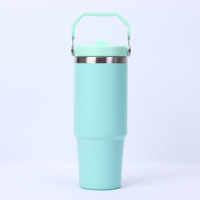 30oz Double-Walled Stainless Steel Vacuum Insulated Travel Mug with Handle