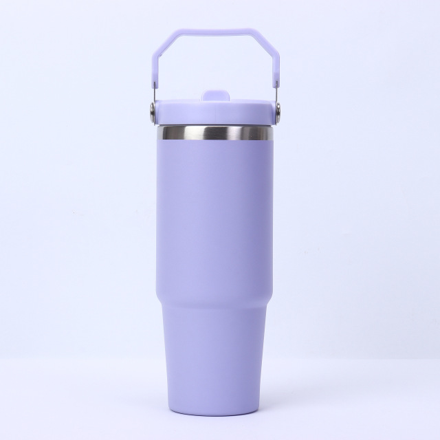 30oz Double-Walled Stainless Steel Vacuum Insulated Travel Mug with Handle