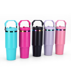 Wholesale 30oz Full-Body Electroplated Stainless Steel Tumbler | B2B Spray Coated Edge Handle Cups