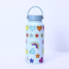 Bulk 32oz Double-Walled Stainless Steel Water Bottles - Custom Patterns & Pantone Colors, Low MOQ 100 for Kids' Brands & Corporate Gifts