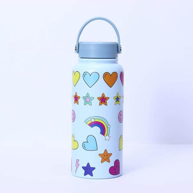 Bulk 32oz Double-Walled Stainless Steel Water Bottles - Custom Patterns & Pantone Colors, Low MOQ 100 for Kids' Brands & Corporate Gifts