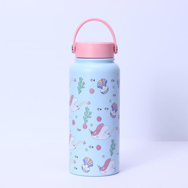 Bulk 32oz Double-Walled Stainless Steel Water Bottles - Custom Patterns & Pantone Colors, Low MOQ 100 for Kids' Brands & Corporate Gifts