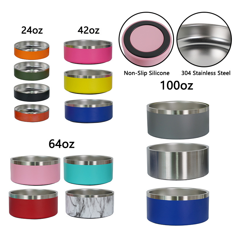 Wholesale Multi-Size Customizable Double-Wall Stainless Steel Pet Bowl | B2B Pet Feeding Solution