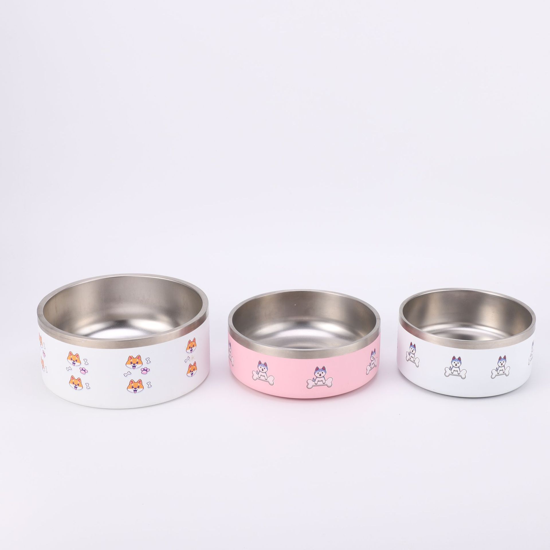 Wholesale Multi-Size Customizable Double-Wall Stainless Steel Pet Bowl | B2B Pet Feeding Solution