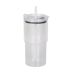 20oz DIY Snowglobe Tumbler with Dual-Drinking Lid & Pre-Drilled Base Hole | B2B Double-Wall Plastic Custom Drinkware