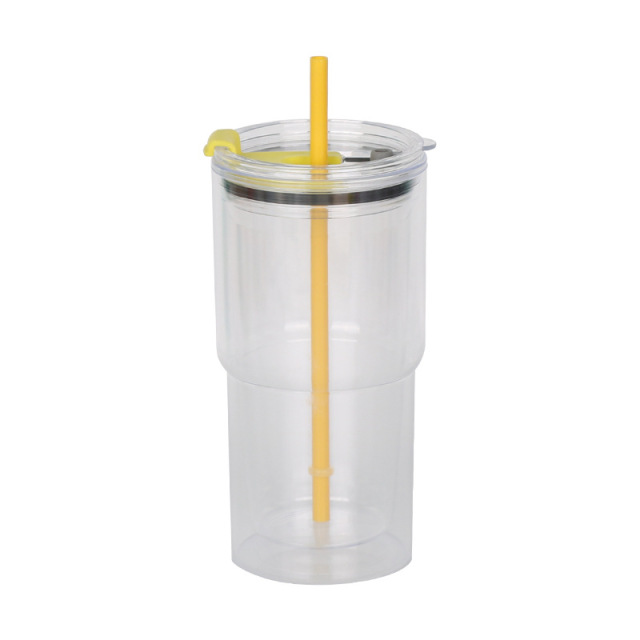 20oz DIY Snowglobe Tumbler with Dual-Drinking Lid & Pre-Drilled Base Hole | B2B Double-Wall Plastic Custom Drinkware