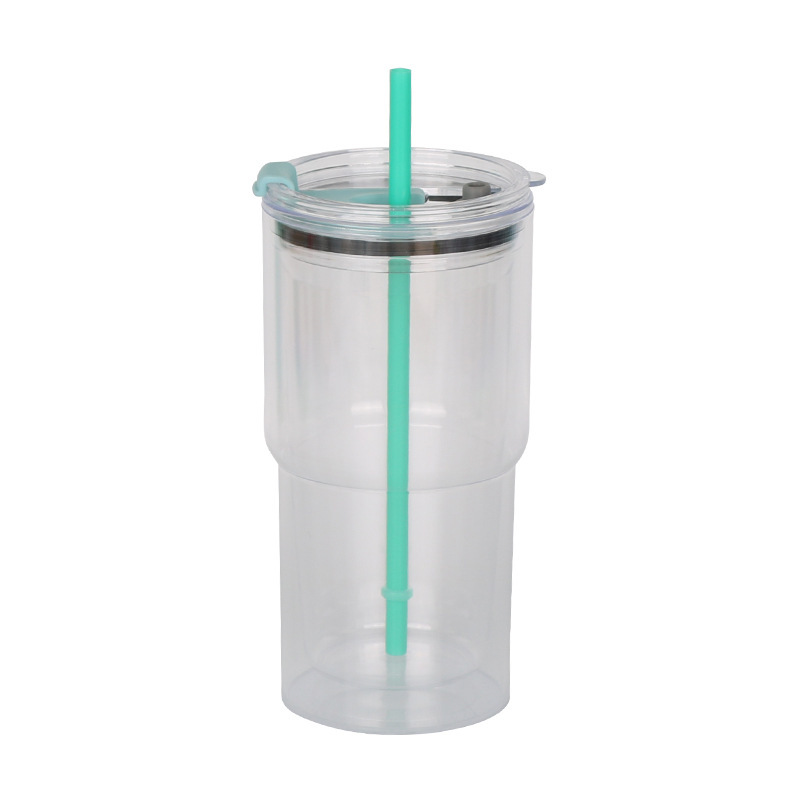 20oz DIY Snowglobe Tumbler with Dual-Drinking Lid & Pre-Drilled Base Hole | B2B Double-Wall Plastic Custom Drinkware
