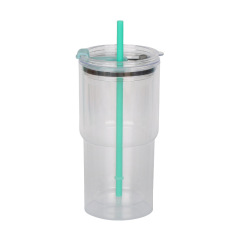 20oz DIY Snowglobe Tumbler with Dual-Drinking Lid & Pre-Drilled Base Hole | B2B Double-Wall Plastic Custom Drinkware