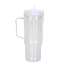 Wholesale 40oz DIY Snowglobe Tumbler with Handle | B2B Double-Wall Plastic Custom Drinkware