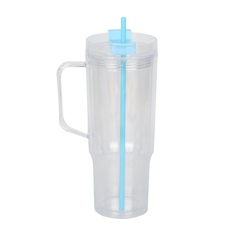 Wholesale 40oz DIY Snowglobe Tumbler with Handle | B2B Double-Wall Plastic Custom Drinkware