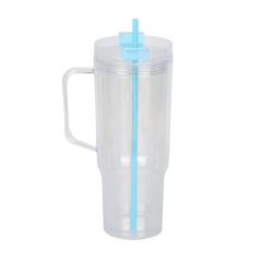 Wholesale 40oz DIY Snowglobe Tumbler with Handle | B2B Double-Wall Plastic Custom Drinkware