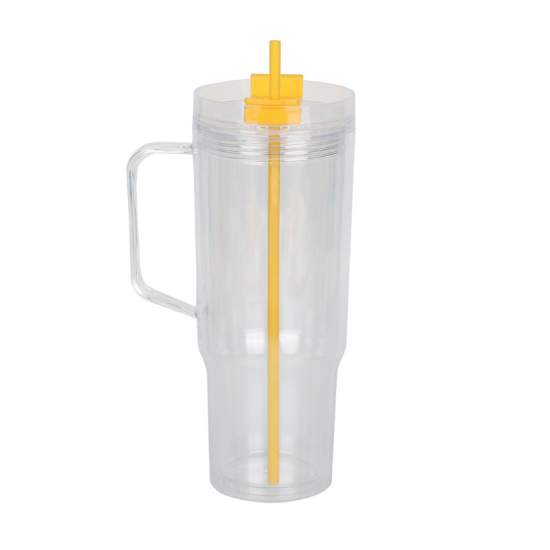 Wholesale 40oz DIY Snowglobe Tumbler with Handle | B2B Double-Wall Plastic Custom Drinkware