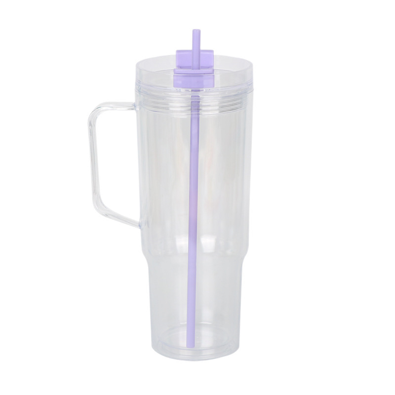Wholesale 40oz DIY Snowglobe Tumbler with Handle | B2B Double-Wall Plastic Custom Drinkware