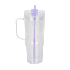 Wholesale 40oz DIY Snowglobe Tumbler with Handle | B2B Double-Wall Plastic Custom Drinkware