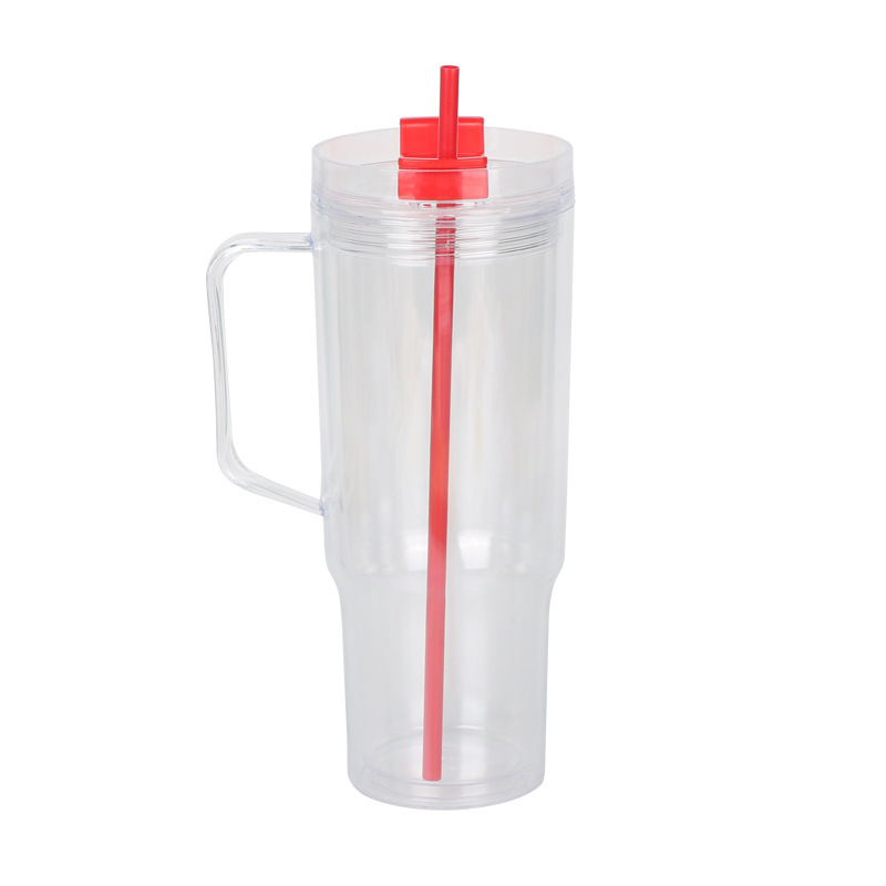 Wholesale 40oz DIY Snowglobe Tumbler with Handle | B2B Double-Wall Plastic Custom Drinkware