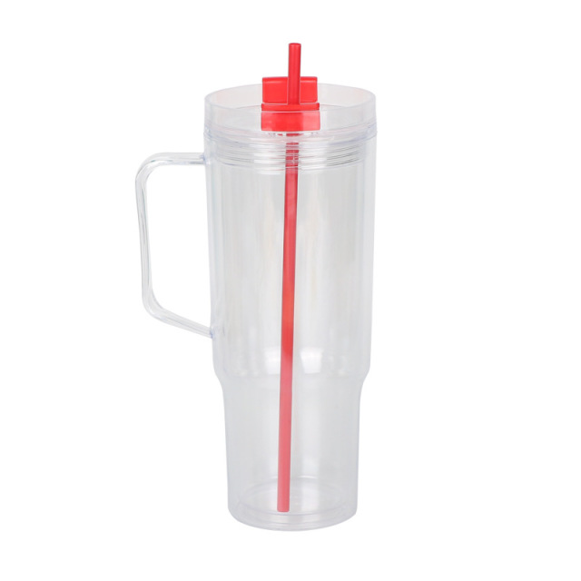 Wholesale 40oz DIY Snowglobe Tumbler with Handle | B2B Double-Wall Plastic Custom Drinkware