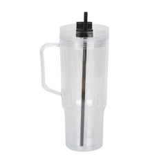 Wholesale 40oz DIY Snowglobe Tumbler with Handle | B2B Double-Wall Plastic Custom Drinkware