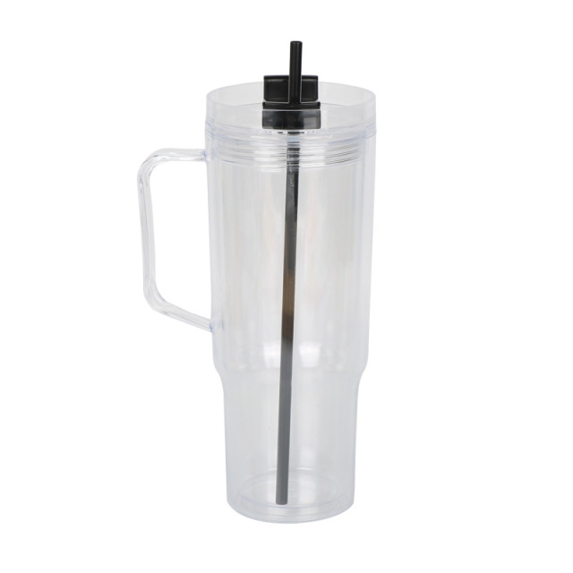 Wholesale 40oz DIY Snowglobe Tumbler with Handle | B2B Double-Wall Plastic Custom Drinkware