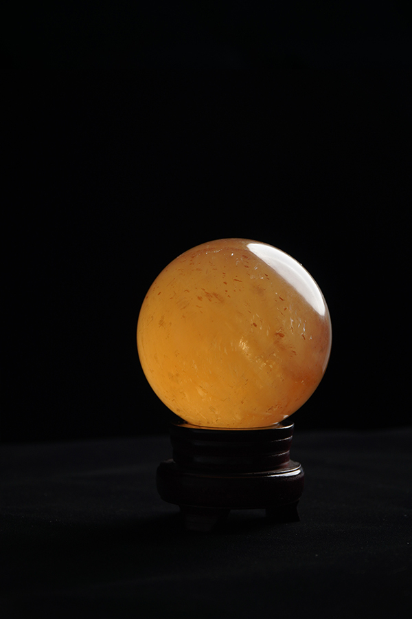 Golden Empowerment Natural Crystal House Harmony Sphere