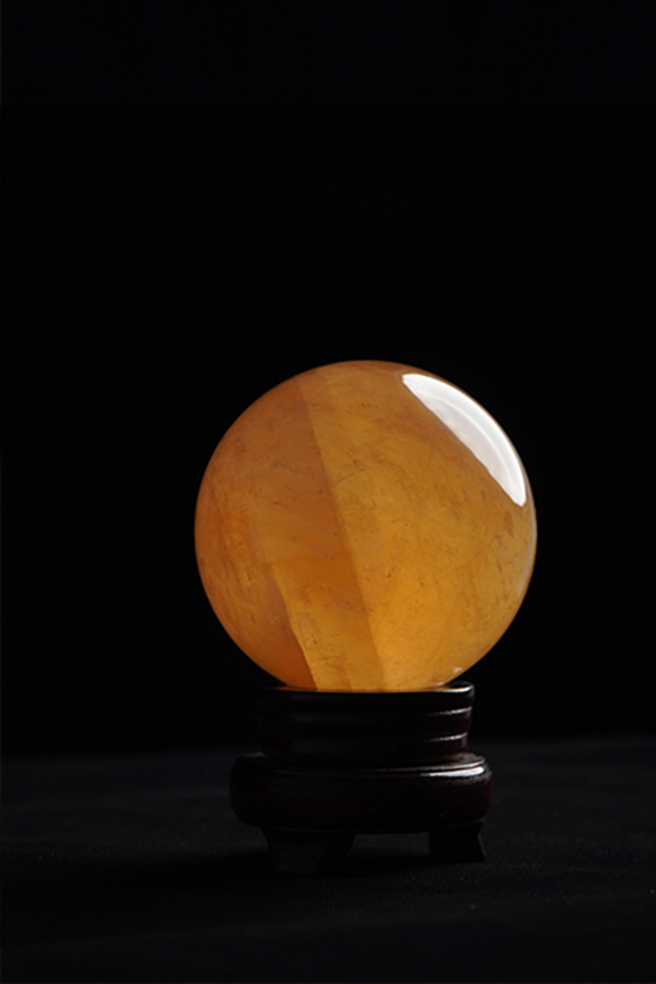 Golden Empowerment Natural Crystal House Harmony Sphere