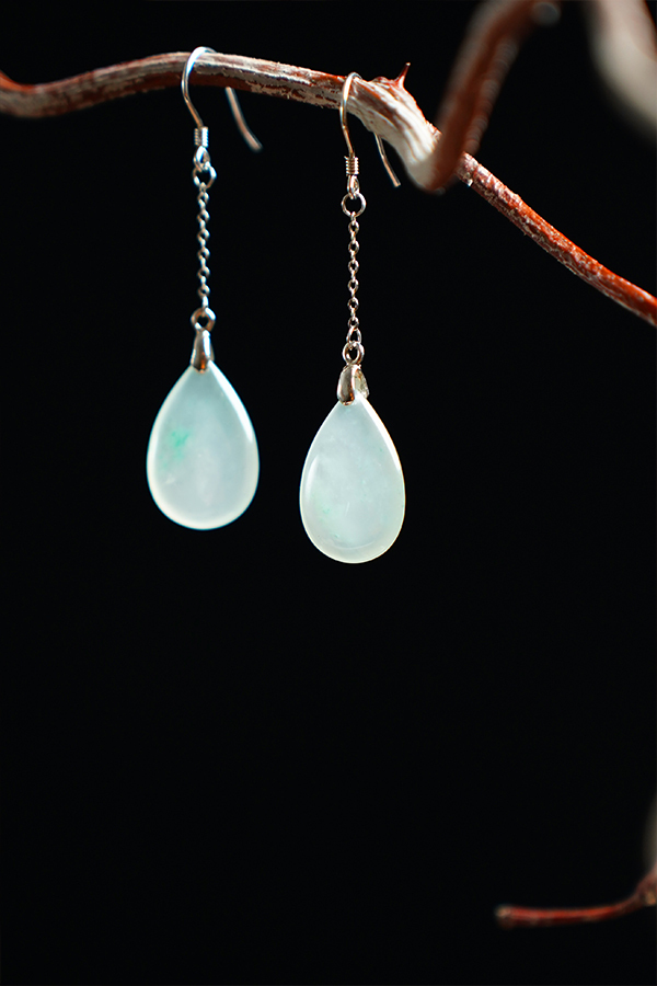 Moon Dew Jade Earrings for Focus and Fortune