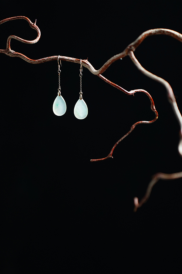 Moon Dew Jade Earrings for Focus and Fortune