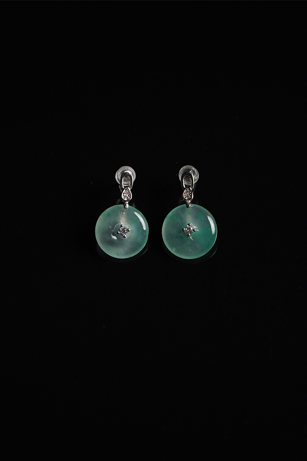 Emerald Shadow Harmony - Fortune-Attracting Spin Earrings
