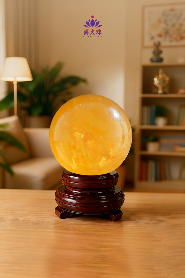 Natural Citrine Crystal House-Guarding Ball