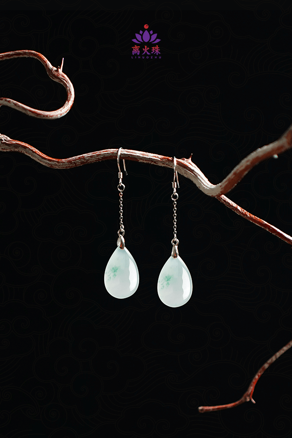 Lucky African Green Jade Drops Earrings