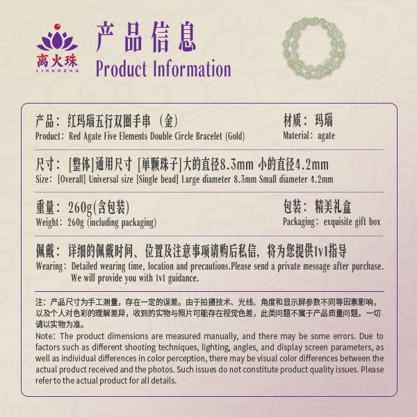 Five Elements Energy Double Circle Bracelet