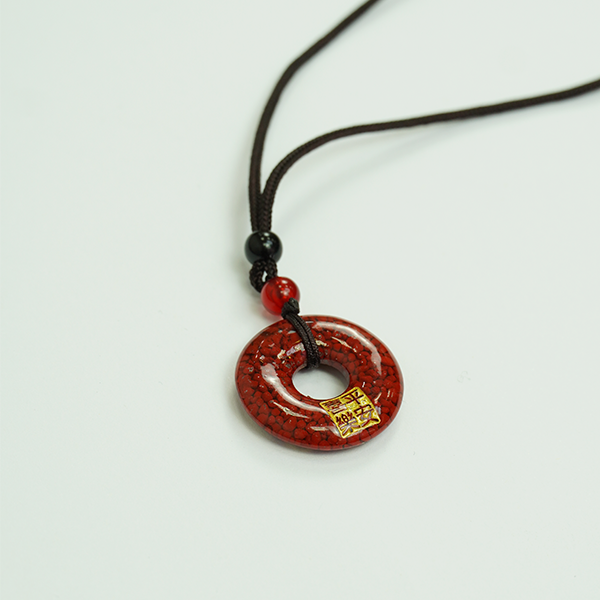 Ruyi Peace Buckle Cinnabar Pendant - Perfect Harmony and Peace
