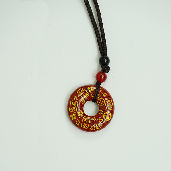 Ruyi Peace Buckle Cinnabar Pendant - Perfect Harmony and Peace