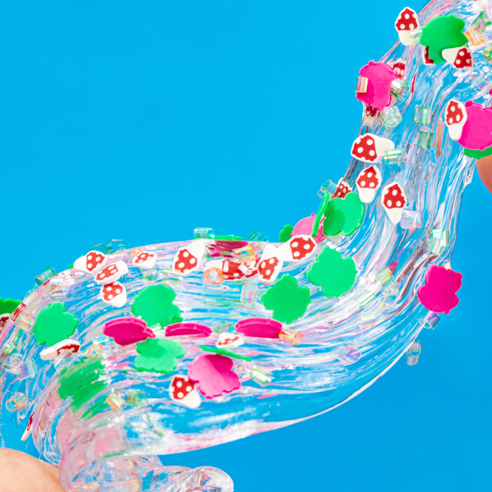 Slymu Nonputty ultra/transparent Liquid Glass Slime Non-Newtonian Fluid Putty (3.17oz) / Bonus Mix-ins! Metallic Stretch & Crispy Snap, Non-Sticky Sensory Toy