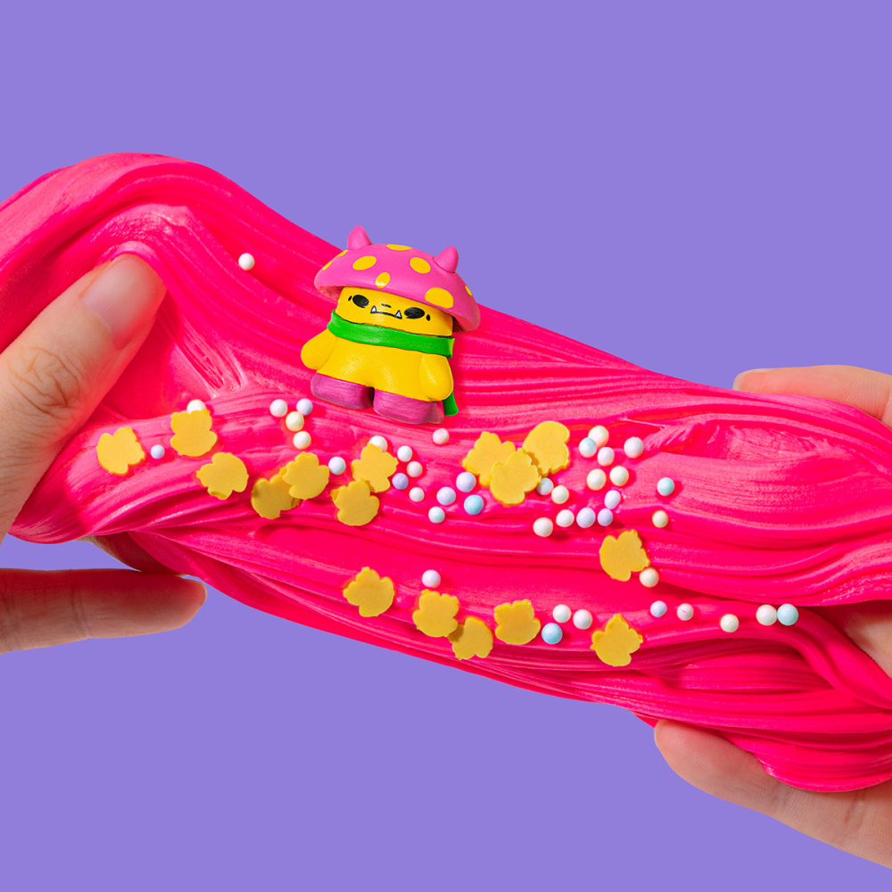 Slymu PufflySlime berry bomb ,5X Expandable Puffly foam slime,Free MOGU Toy, Non-Sticky & Safe for Kids