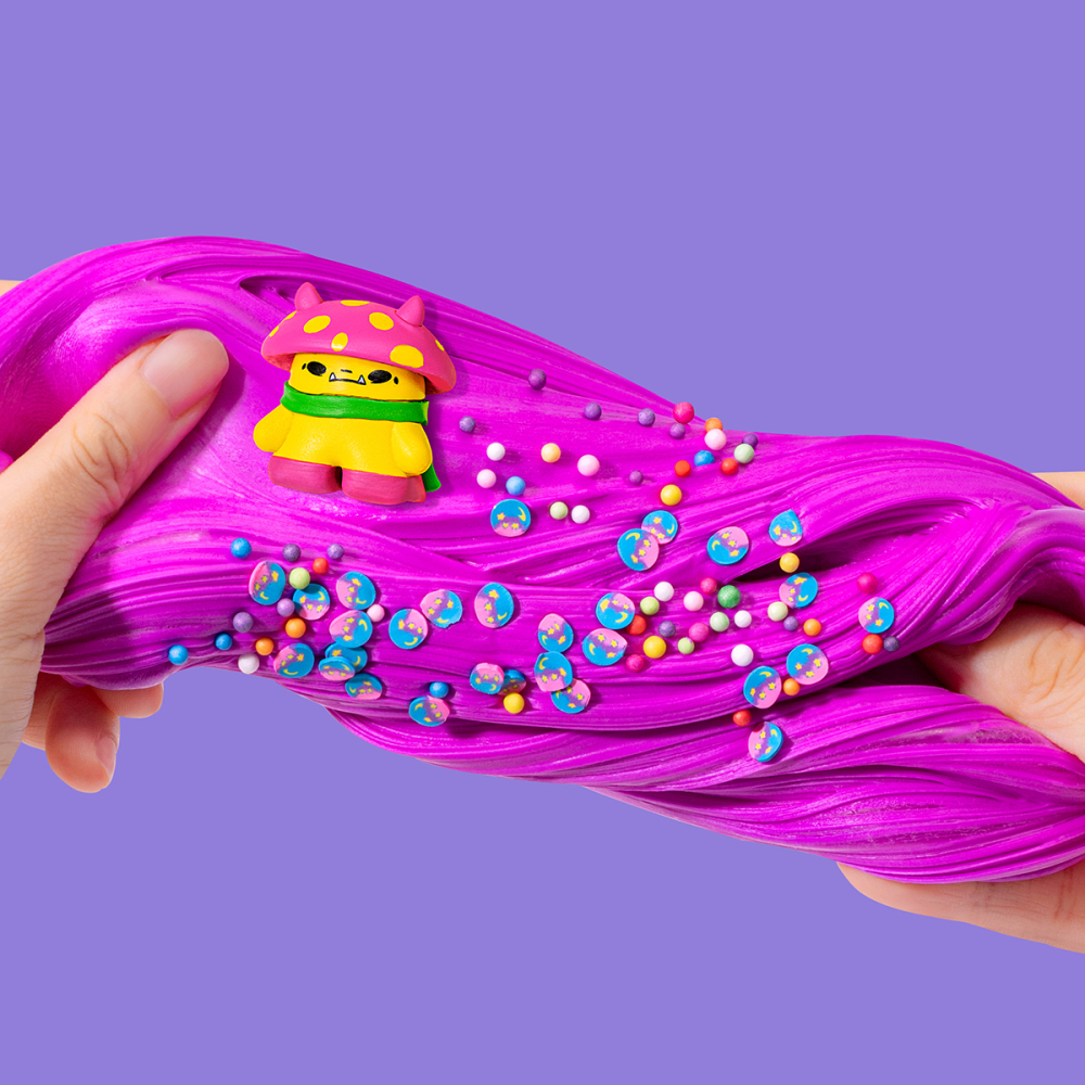 Slymu PufflySlime blu bling,5X Expandable Puffly foam slime,Free MOGU Toy, Non-Sticky & Safe for Kids