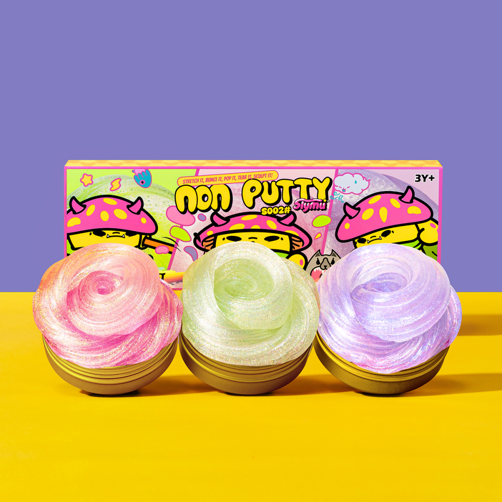 Slymu Putty Slime 3 Pack Sparkling Set Liquid Glass