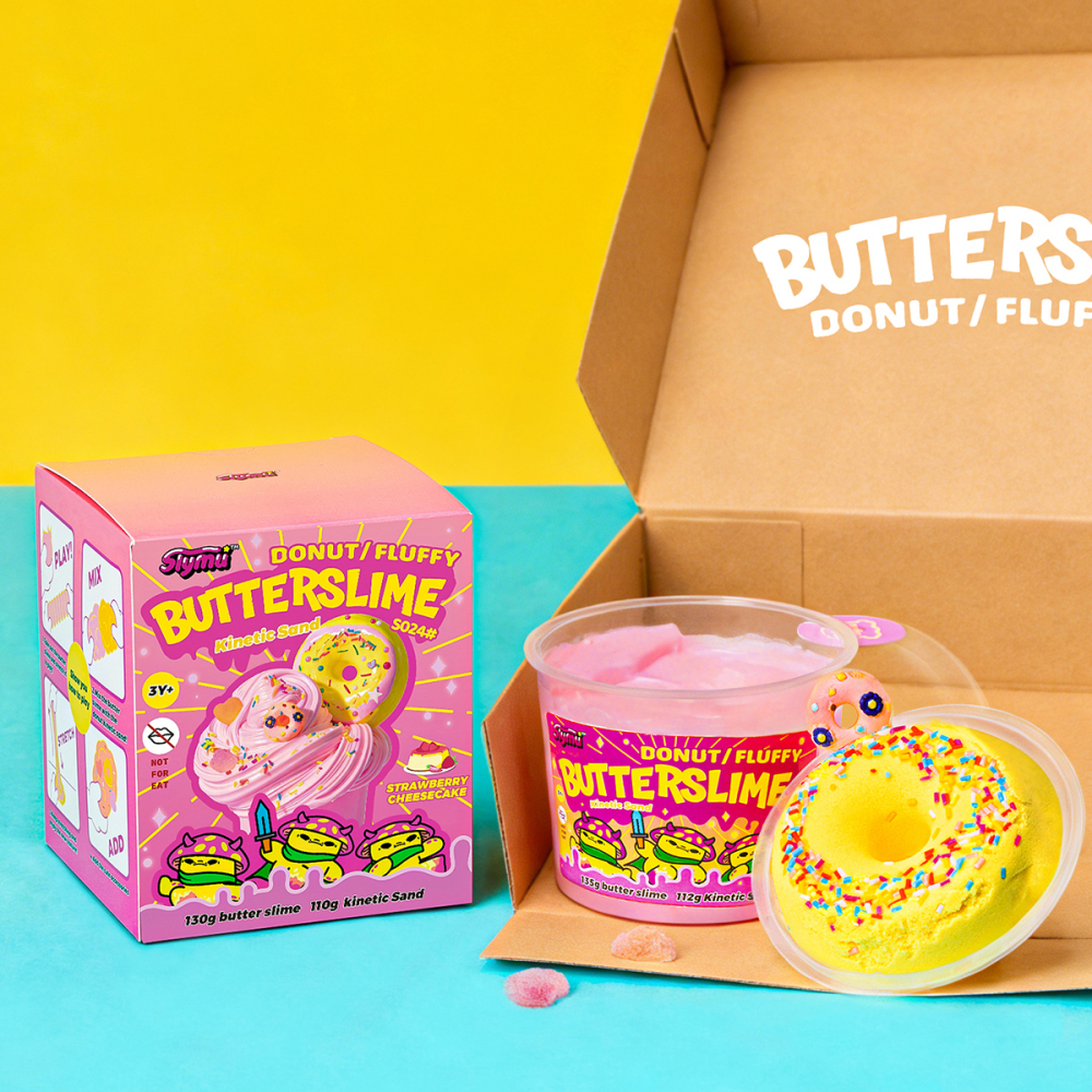 SLYMU STRAWBERRY CHESSCAKE BUTTERSLIME WITH KINETIC SAND