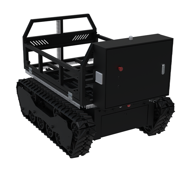 GT-U300, an Outdoor Tracked Heavy-duty Follow-up Transport Mobile Robot, can be Controlled by Handheld Tag Following, Supports Ultrasonic Radar Obstacle Avoidance Function, IP54 Waterproof Desig, and is Widely used in Outdoor Agricultural Transportation.