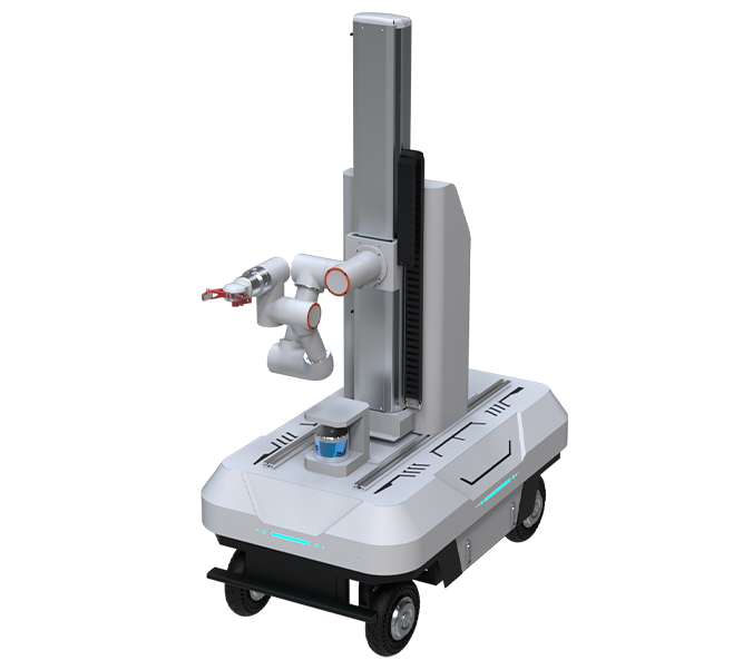 ​​CMR-H1,Omni-Directional Mobile Robot,with  6-Axis Robotic Arm,1000mm Lift(RS232 Control), AI Vision Fusion, support ROS1/CANFD Control/navgatiom(mqtt)