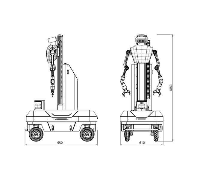 CMR-H2,Bimanual Mobile Manipulator,Omni-Directional HT-01 Mini Chassis with 1000mm Lift & Dual-Arm Vision Fusion, Enabling Human-like Operations in High-Density Industrial Assembly and Warehousing​