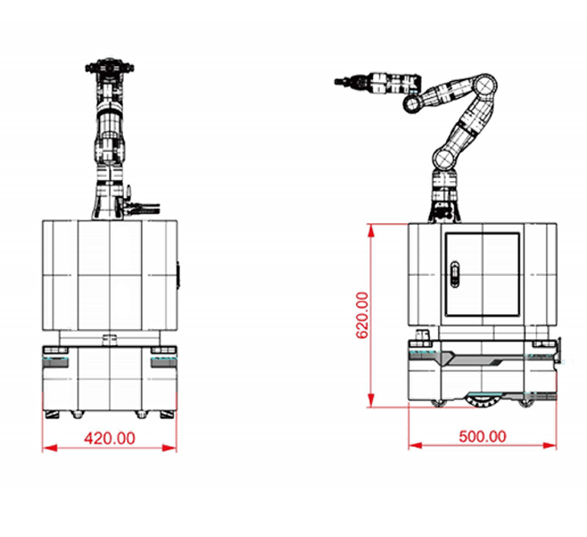 CMR-D1, an Embodied Intelligent Mobile Robot, Supports SLAM Autonomous Navigation and a 6-axis PiPER Robotic Arm Controlled by ROS. It is Equipped with an Electric Gripper and is Suitable for Education and Light Industrial Automation Applications.