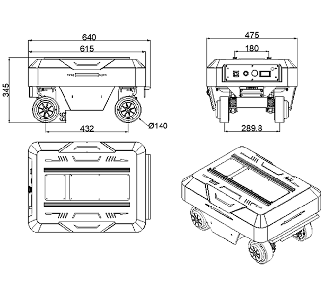 HT-01 Mini，Swerve Drive Robot Chassis, Flexible Independent Steering Drive, Suitable for Narrow Spaces such as Conventional Outdoor and Indoor Environments, Supports ROS Development, Standard CAN Communication Protocol, Load Capacity of 120 kg.