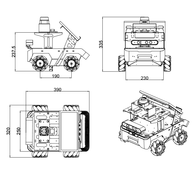 York-P1,ROS1 Education Robot Car with Lidar Depth camera for RK3588 Support SLAM Mapping/Navigation/C++