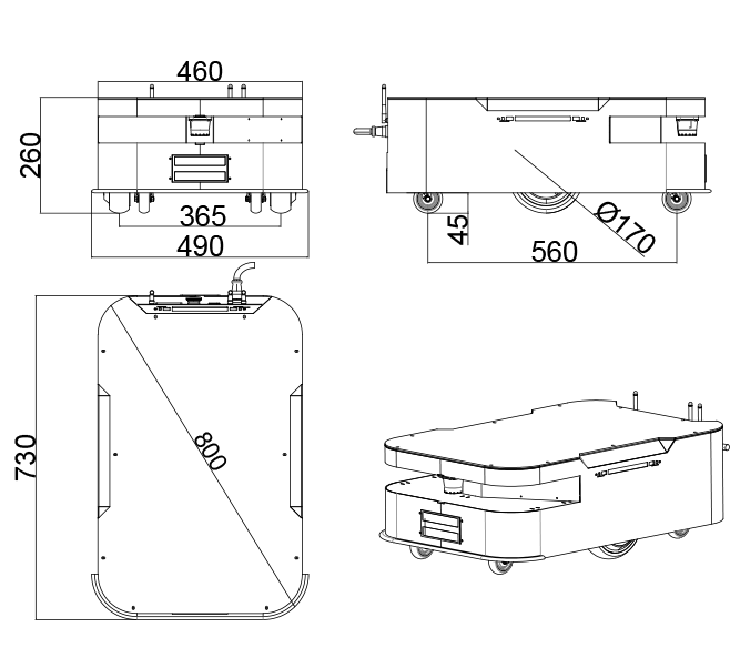 DT-01 Pro S1, Industrial-grade, Centimeter-level, High-precision laser-guided(±5cm), Medium-sized Two-wheeled Differential Handling Mobile Robot
