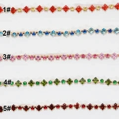 5.5mm Rainbow Color Shiny Bedazzled Diamante Zircon Chain for Making Jewelry Factory