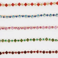 5.5mm Rainbow Color Shiny Bedazzled Diamante Zircon Chain for Making Jewelry Factory